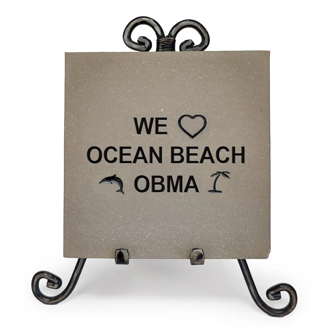 We Love Ocean Beach - OBMA Example Tile Lettering with Symbols