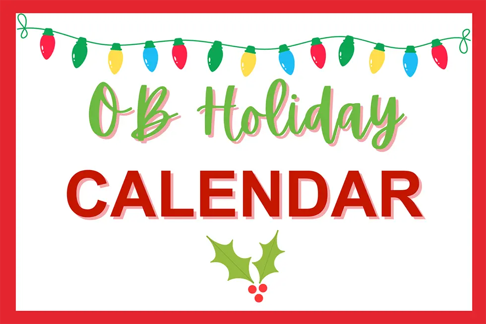 Ocean Beach Holiday Calendar Ocean Beach Holiday Calendar
