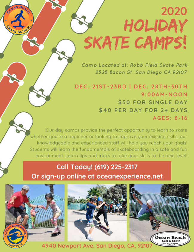 Holiday Skateboard Camps