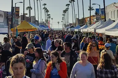 Photo of people at the OB Farmers Market on Newport Avenue Ocean Beach Farmers Market Newport Avenue
