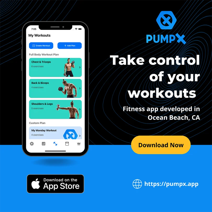 PumpX Ocean Beach New Fitness App