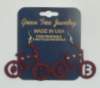 Custom wine colored bolsawood OB Bike Earrings with rhinestones Custom OB Bike Earrings OB Street Fair & Chili Cook-Off